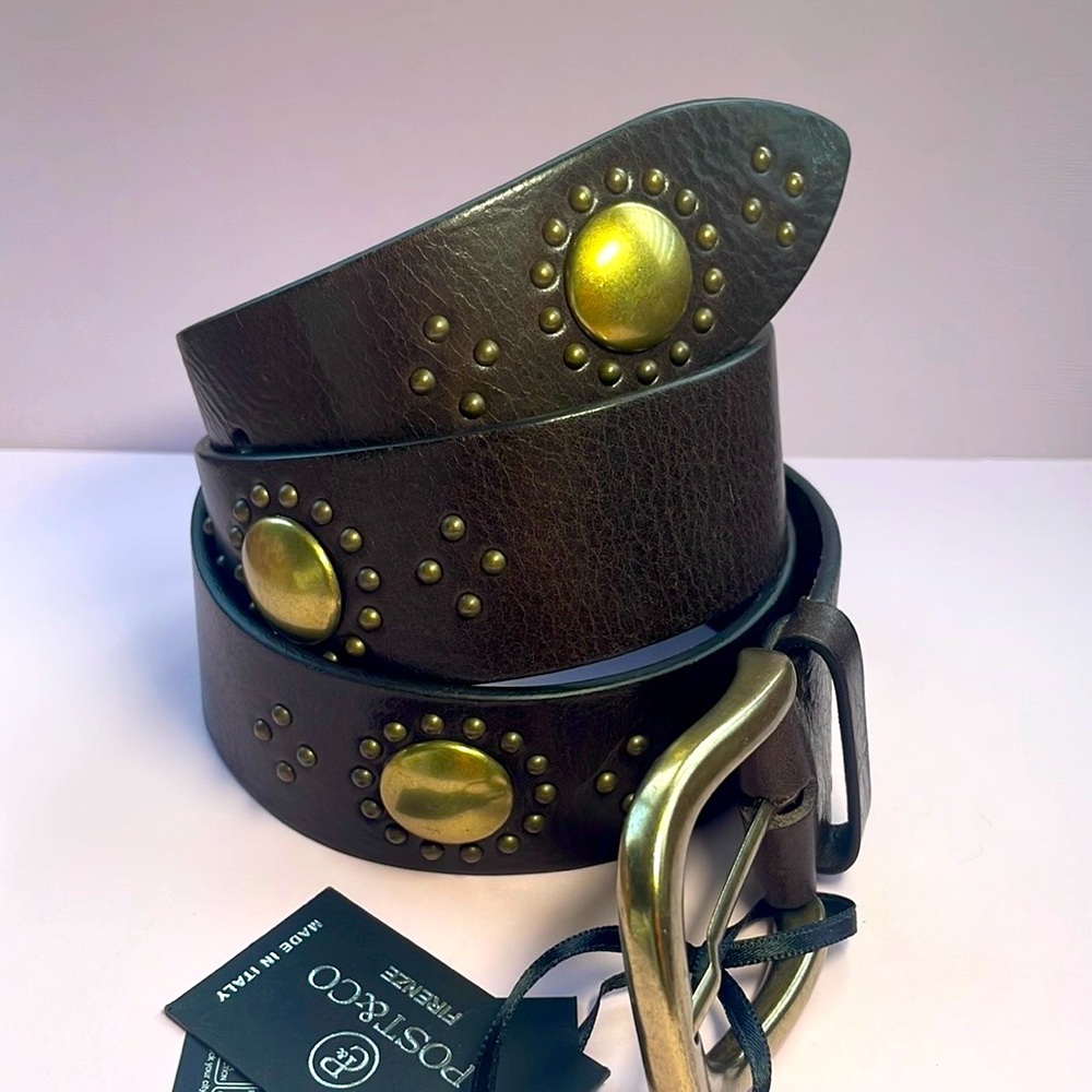 New! Sun Burst Italian Leather Belt Retail $242.